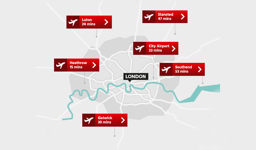 Nearest Airports to Central London