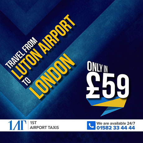 Luton Airport Taxis to London only Cost £59.