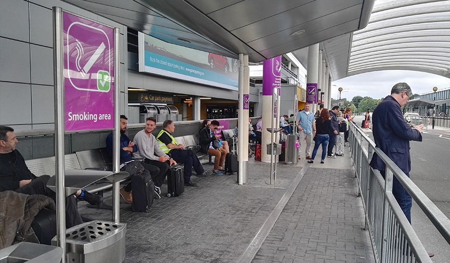 Smoking Zone at Gatwick Airport