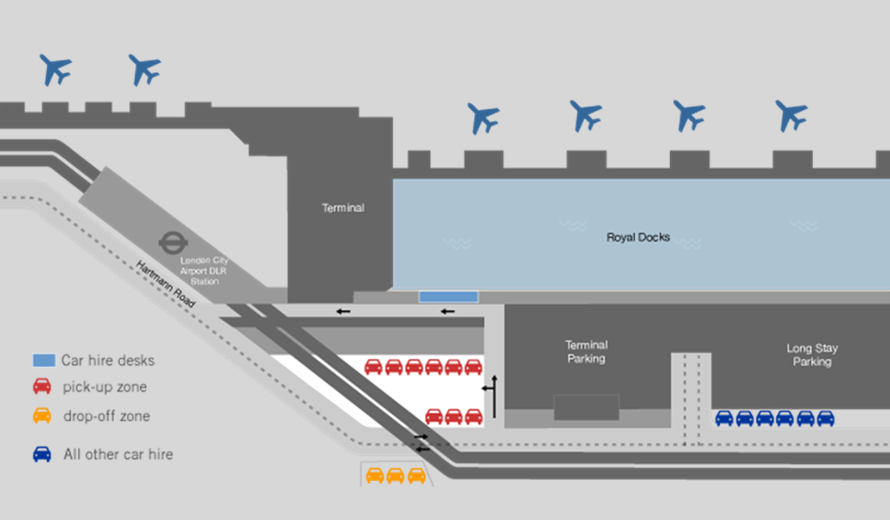 Where is London City Airport pick up and drop off?